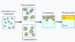 Different mechanisms of emulsion destabilization, depending on the